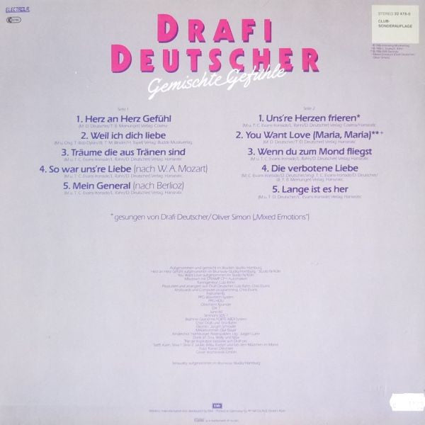 Drafi Deutscher ‎– Gemischte Gefühle  (1986)