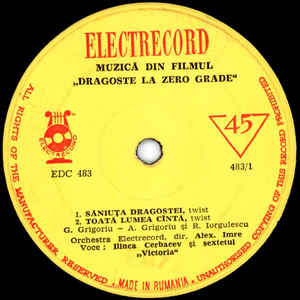Orchestra Electrecord Dir. Alex. Imre* – Muzică Din Filmul „Dragoste La Zero Grade“ (1964)