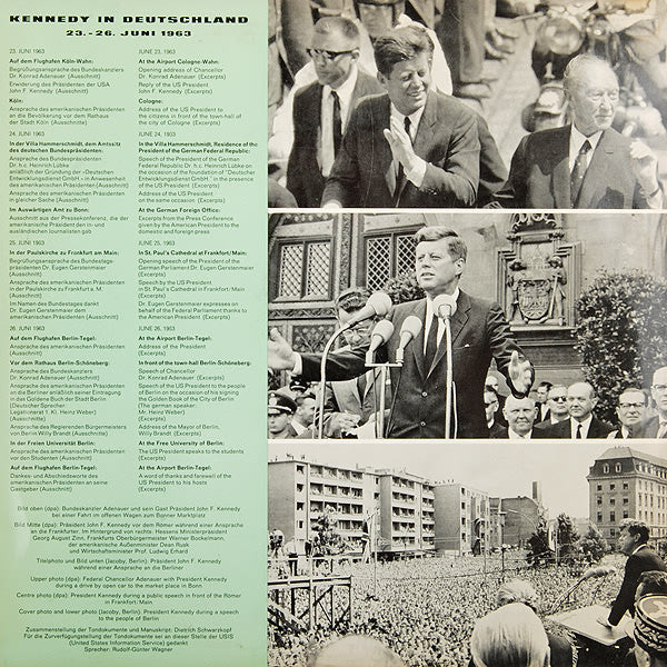 John F. Kennedy ‎– Kennedy In Deutschland - Im Zeichen Der Freundschaft  (1963)