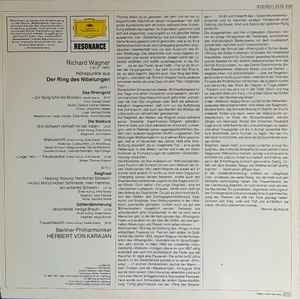 Wagner* / Karajan*, Berlin Philharmonic* ‎– Höhepunkte Aus "Der Ring Der Nibelungen"  (1985)