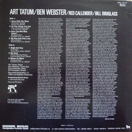 Art Tatum, Ben Webster, Red Callender, Bill Douglass (2) ‎– The Tatum Group Masterpieces