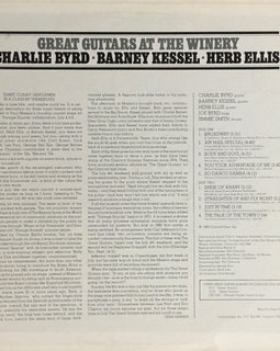 Great Guitars*, Charlie Byrd · Barney Kessel · Herb Ellis ‎– Great Guitars At The Winery  (1980)