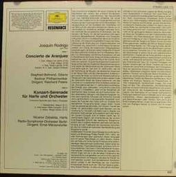 Rodrigo* / Siegfried Behrend, Nicanor Zabaleta ‎– Concierto De Aranjuez