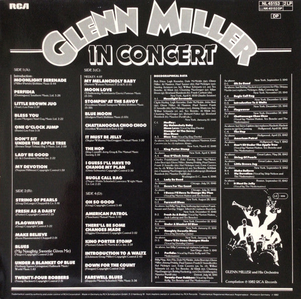 Glenn Miller And His Orchestra ‎– Glenn Miller In Concert  (1982)