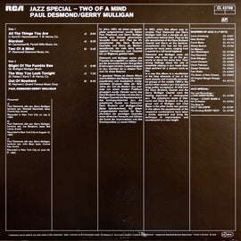 Paul Desmond / Gerry Mulligan ‎– Two Of A Mind  (1979)