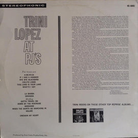 Trini Lopez ‎– Trini Lopez At PJ's  (1965)     LP