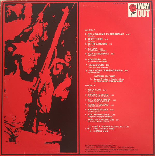 Various – Canti Rivoluzionari Italiani (Italian Revolutionary Songs)  (1972)