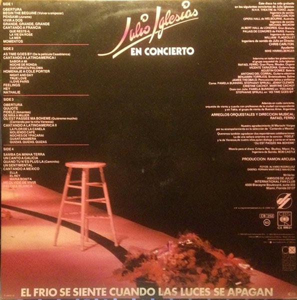 Julio Iglesias ‎– En Concierto  (1983)