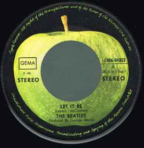 The Beatles ‎– Let It Be  (1970)     7"