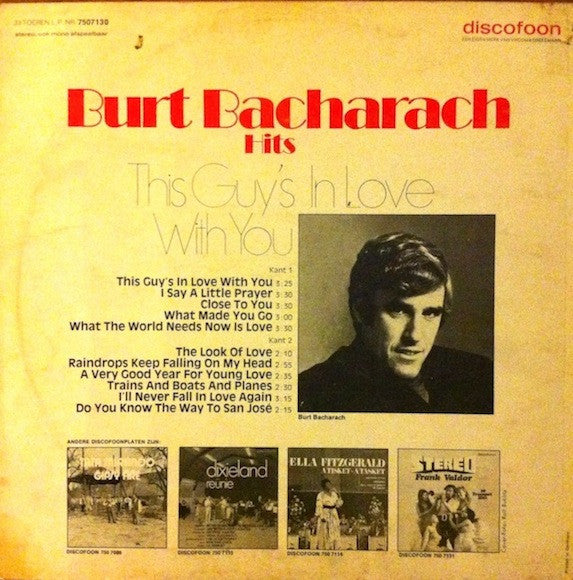 The Tony Mansell Singers ‎– Burt Bacharach Hits - This Guy's In Love With You  (1971)