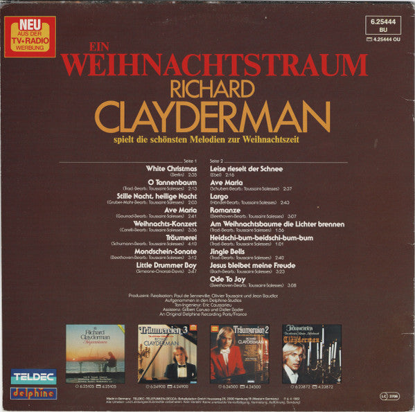 Richard Clayderman – Ein Weihnachtstraum (Richard Clayderman Spielt Die Schönsten Melodien Zur Weihnachtszeit)  (1982)