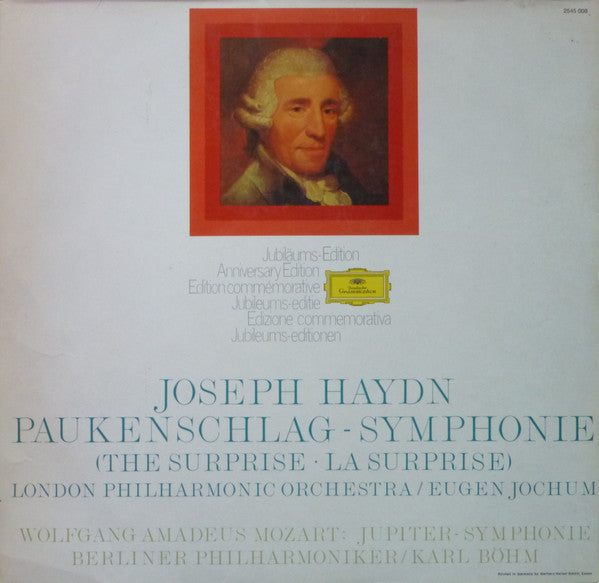 Wolfgang Amadeus Mozart, Berlin Philharmonic* / Karl Böhm, Joseph Haydn, London Philharmonic Orchestra / Eugen Jochum ‎– Symphony Nr. 41 In C Major (Jupiter) / Symphony Nr. 94 In G Major (The Surprise)