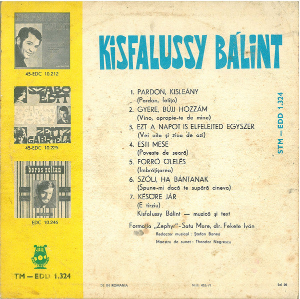 Kisfalussy Bálint ‎– Kisfalussy Bálint  (1973)     10"