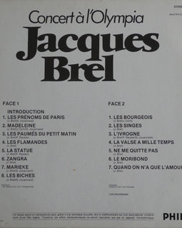 Jacques Brel ‎– Concert À L'Olympia     LP