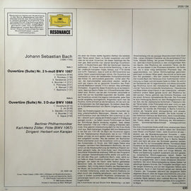 J. S. Bach* - Berliner Philharmoniker, Herbert Von Karajan ‎– Orchestersuiten Nr. 2, H-moll, Nr. 3, D-dur