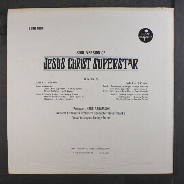Various ‎– Jesus Christ Superstar - The Soul Version  (1973)