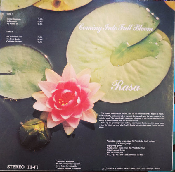 Rasa ‎– Coming Into Full Bloom  (1979)