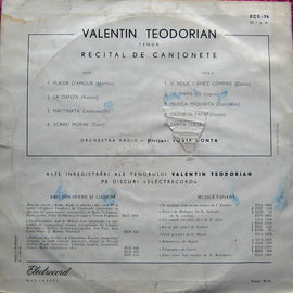 Valentin Teodorian ‎– Recital De Canțonete