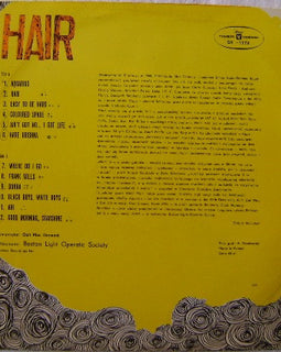 Boston Light Operatic Society ‎– Hair  (1974)