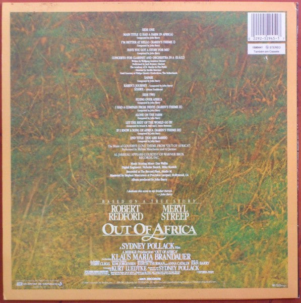 John Barry ‎– Out Of Africa (Music From The Motion Picture Soundtrack)  (1986)