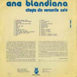 Ana Blandiana ‎– Citește Din Versurile Sale  (1982)
