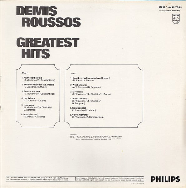 Demis Roussos ‎– Greatest Hits  (1973)