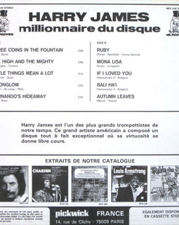 Harry James – Millionnaire Du Disque  (1974)     LP