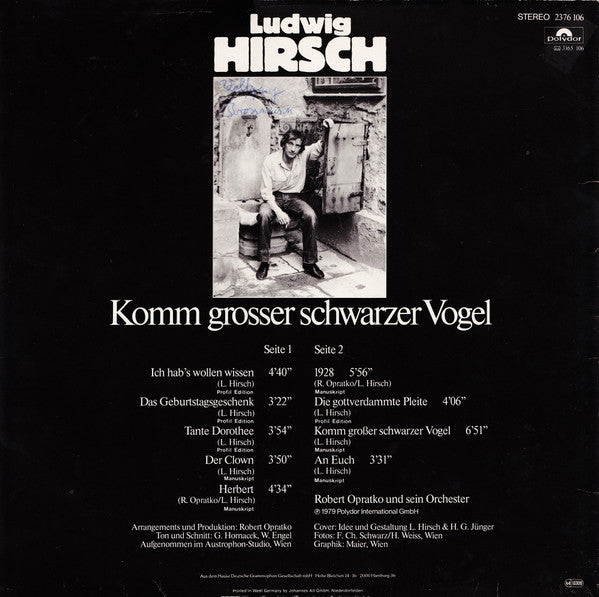 Ludwig Hirsch ‎– Komm Großer Schwarzer Vogel  (1979)