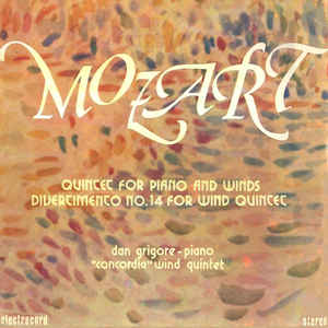 Mozart ‎– Quintet For Piano And Winds - Divertimento No. 14 For Wind Quintet  (1984)