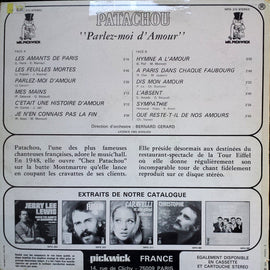 Patachou ‎– Parlez-Moi D'Amour  (1974)