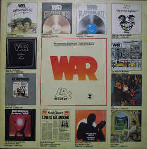 War ‎– Promotional Sampler - Not For Sale  (1978)