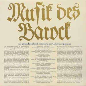 Various ‎– Musik Des Barock (1974)