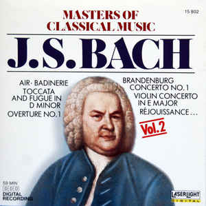 J.S. Bach* ‎– Masters Of Classical Music, Vol.2: J.S. Bach (1988)