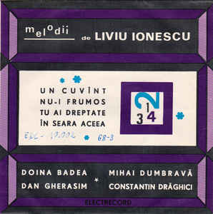 Liviu Ionescu ‎– Melodii De Liviu Ionescu (1968)